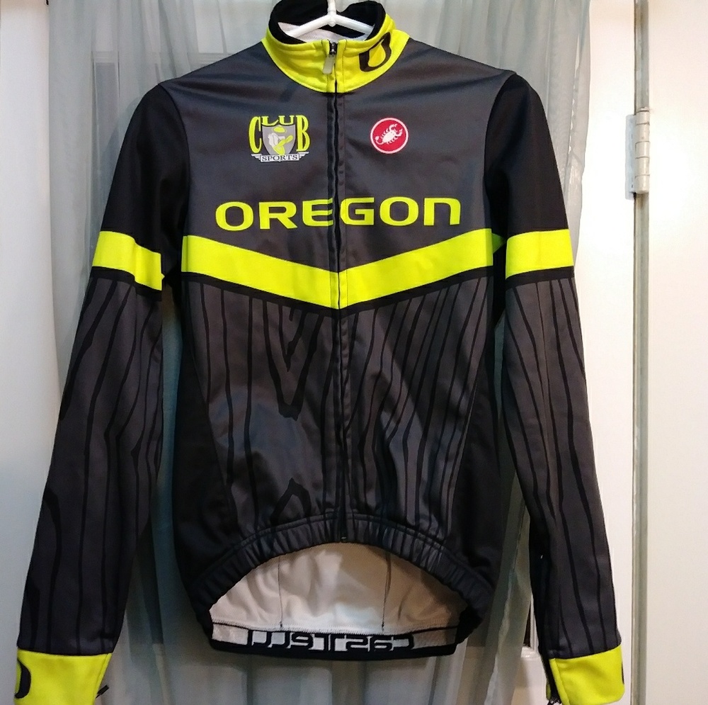 RARE! U of Oregon Ducks cycling CASTELLI jacket